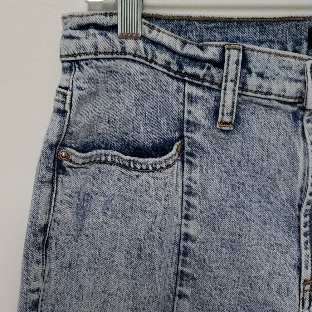 Silver Frisco‎ Tapered high rise acid wash jeans with front seam